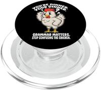 Funny English Teacher Grammar Matters Stop Scaring Chickens PopSockets PopGrip for MagSafe