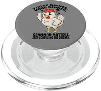 Funny English Teacher Grammar Matters Stop Scaring Chickens PopSockets PopGrip for MagSafe