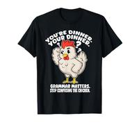 Funny English Teacher Grammar Matters Stop Scaring Chickens T-Shirt