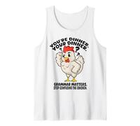 Funny English Teacher Grammar Matters Stop Scaring Chickens Tank Top