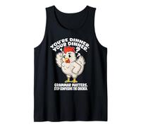 Funny English Teacher Grammar Matters Stop Scaring Chickens Tank Top