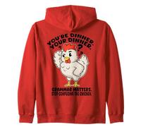 Funny English Teacher Grammar Matters Stop Scaring Chickens Zip Hoodie