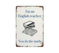 Funny English Teacher Posters Gift English Literature Classroom Decor Pun Grammar Prints Last Min Best Vintage Fun Home Decor Tin Signs, Vintage Metal Signs, Perfect for Bar Posters 8x12 Inch