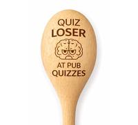 Funny Engraved Wooden Spoon - Quiz Night Kitchen Utensils, “Quiz Loser/Quiz Dummy/Trivia Failure” - Novelty Cooking Spoons Gift for Quiz Lovers, Pub Quiz Fans & Party Games (Quiz Loser...)