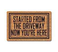 Funny Entry Rugs for Inside HouseStarted From The Driveway Now You're Here Start From The Bottom Personalized Monogram Kitchen Rug and Mats With Anti-Slip Rubber Back Novelty Gift Mat(23.7 X 15.9 in)
