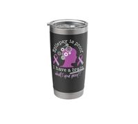 Funny Epilepsy Awareness is Proof I Have A Brain Ribbon Stainless Steel Insulated Tumbler