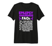 Funny Epilepsy Warrior Epilepsy Awareness FAQs Premium T-Shirt