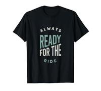 Funny Equestrian Always Ready for the Ride Value Graphic T-Shirt, Men, Black, L