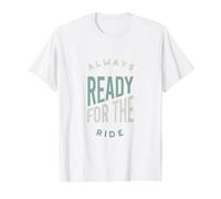 Funny Equestrian Always Ready for the Ride Value Graphic T-Shirt, Men, White, XL