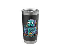 Funny Error 404 Brain Not Found Robot Nerd Joke Stainless Steel Insulated Tumbler