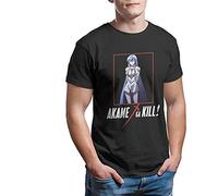 Funny Esdeath T-Shirt for Men Round Collar Pure Cotton T Shirts Akame Ga Kill Short Sleeve Tees Gift Idea Clothes Black Black(XX-Large)