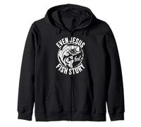 Funny Even Jesus Had a Fish Story Fishing Faith Design Zip Hoodie