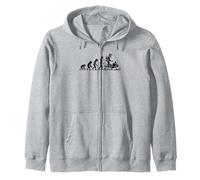 Funny Evolution to Death Silhouette Zip Hoodie