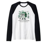 Funny Excel Shirt I Excel at Everything Except Socializing Raglan Baseball Tee