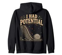 Funny Exhausted Rock I Had Potential Physics Pun Zip Hoodie