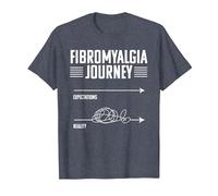 Funny Expectations Fibromyalgia Journey Fibro Warrior T-Shirt, Men, Heather Blue, XX-Large