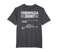 Funny Expectations Fibromyalgia Journey Fibro Warrior T-Shirt, Men's Big and Tall, Dark Heather Grey, 2X Tall