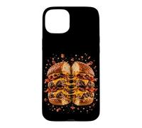 Funny Exploding Double Bacon Cheeseburger Food Lover Humor Case for iPhone 15 Plus
