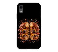 Funny Exploding Double Bacon Cheeseburger Food Lover Humor Case for iPhone XR