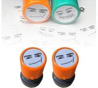 Funny Expressions Characters Stamp Set, Teacher Game Awards, Cute Expression Self-Inking Stamps for Teachers Supplies School Office DIY Crafts Journaling Scrapbooking (2, Orange)