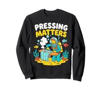 Funny Extreme Ironing Scuba Diver Pressing Matters Sweatshirt