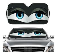 Funny Eyes Pattern Car Windshield Sun Shade, Foldable Front Window Sun Visor, UV Protection, Heat Insulation(01,140x76cm)