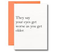 Funny Eyesight Birthday Card For Him Her Old Age Humour Blurred Text Joke JBS23