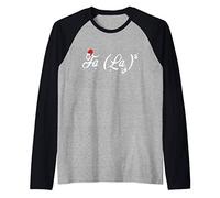Funny Fa La 8 Christmas Math Teacher Santa Hat X-mas Holiday Raglan Baseball Tee