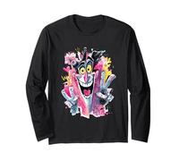 Funny Face Double Peace Graffiti Pop Portrait Graphic Sign Long Sleeve T-Shirt