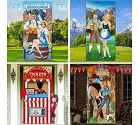 Funny Face in Hole Game Backdrop Toss Bean Bags Party Door Banner Beer Cowboy 50s Disco Hawaiian Oktoberfest Background for Kids