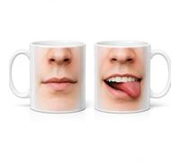 Funny Face Mug 11oz - Two Faces One Mug Illusion Cup - Unique Gag Gift for Birthdays, Christmas, Office & Friends