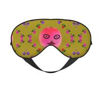 Funny Face Peach Print Eye Mask for Comfortable Sleep â€“ Elastic Nighttime Shade, Perfect for Plane, Travel, and Meditation