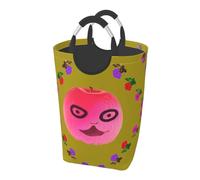 Funny Face Peach Printed dirty clothes storage bag - portable laundry basket for dormitory/bedroom/laundry room
