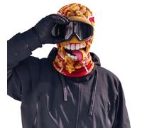 Funny Face Ski Mask for Adults, 3D Hamburger Balaclava Winter Mask, Novelty Full Head Cover with Realistic Food Design, Warm Windproof Mask for Skiing Snowboarding Cycling Parties