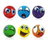 Funny Face Squeeze Stress Balls, 6pcs Stress Relief Ball, Sensory Stress Ball for Kids and Adults, Hand Exercise Stress Relief Balls, Squeeze Toys for Anxiety, Fidget, Tension, Manage Anger