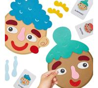 Funny Faces Game - Social Emotional Learning Kit, Felt Emoticon Set | Multiplayer Children’s Activity Toy for Home, School, Outdoors, Car, Kids Educational Intelligence and Skills