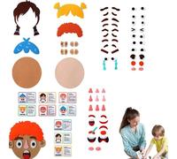 Funny Faces Games - Felt Sticker Kit, Social Emotional Learning Multiplayer Game, Park Car Outdoors Home School, Creative Felt Emoticon Game for Kids Group Play Learning Activities