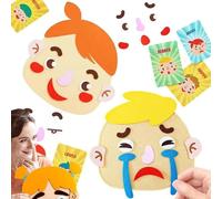 Funny Faces Games,Funny Making Faces Felt Stickers Kit | Change Expression Toy with Smooth Edges for Car, Outdoors, Home, School, and Park