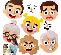 Funny Faces Games,Funny Making Faces Felt Stickers Kit | Change Expression Toy with Smooth Edges for Car, Outdoors, Home, School, and Park