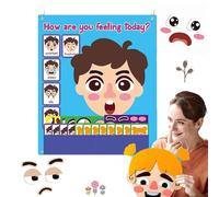 Funny Faces Games,Funny Making Faces Felt Stickers Kit | Change Expression Toy with Smooth Edges for Car, Outdoors, Home, School, and Park