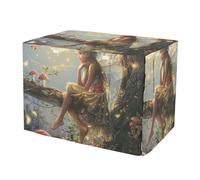 Funny Fairy Floral Dog Crate Cover Washable Pet Crate Cover with Roll-up Sides, Reduces Barking X-Large