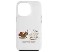 Funny Fall Autumn Turkey Chasing Scared Goose Got to Silly Case for iPhone 13 Pro