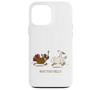 Funny Fall Autumn Turkey Chasing Scared Goose Got to Silly Case for iPhone 13 Pro Max