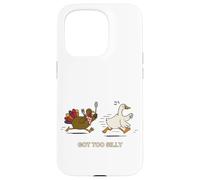 Funny Fall Autumn Turkey Chasing Scared Goose Got to Silly Case for iPhone 15 Pro