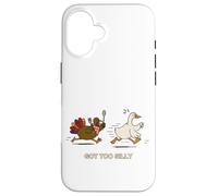 Funny Fall Autumn Turkey Chasing Scared Goose Got to Silly Case for iPhone 16