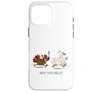 Funny Fall Autumn Turkey Chasing Scared Goose Got to Silly Case for iPhone 16 Pro Max