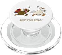 Funny Fall Autumn Turkey Chasing Scared Goose Got to Silly PopSockets PopGrip for MagSafe