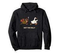 Funny Fall Autumn Turkey Chasing Scared Goose Got to Silly Pullover Hoodie