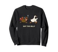 Funny Fall Autumn Turkey Chasing Scared Goose Got to Silly Sweatshirt