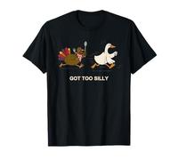 Funny Fall Autumn Turkey Chasing Scared Goose Got to Silly T-Shirt